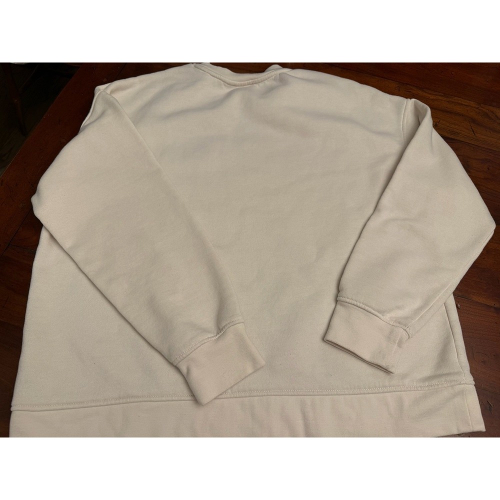 Disney Mickey Mouse Red Heart Beige Cream Crewneck Sweatshirt Large - Picture 5 of 5